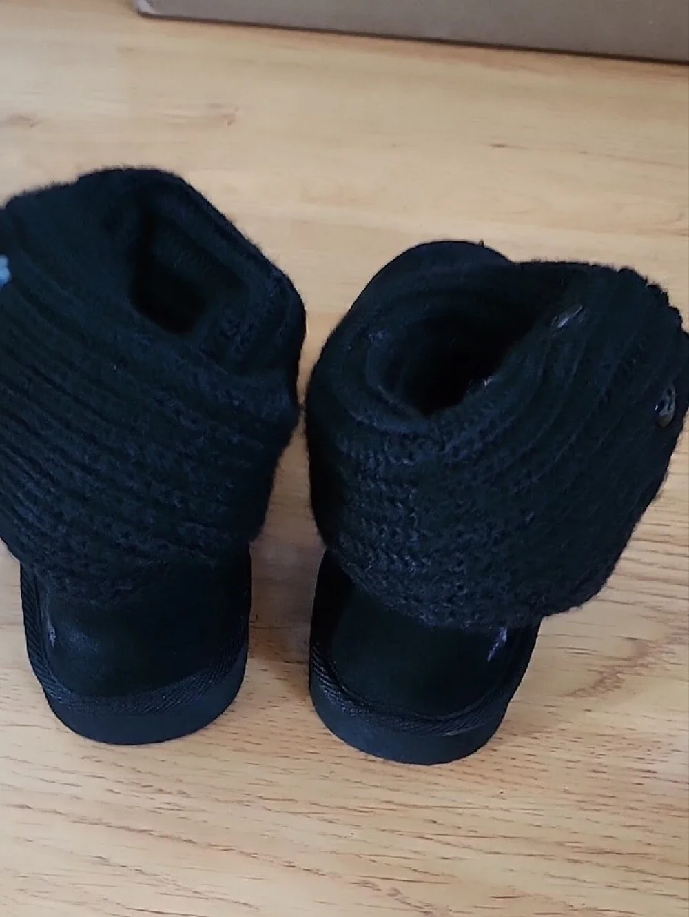 Miss Groove Sweater Black Knit Button Boot Size 1